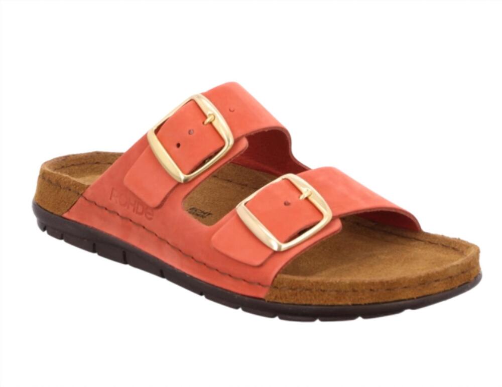 NEW RHODE women's rodigo sandal in kiss orange